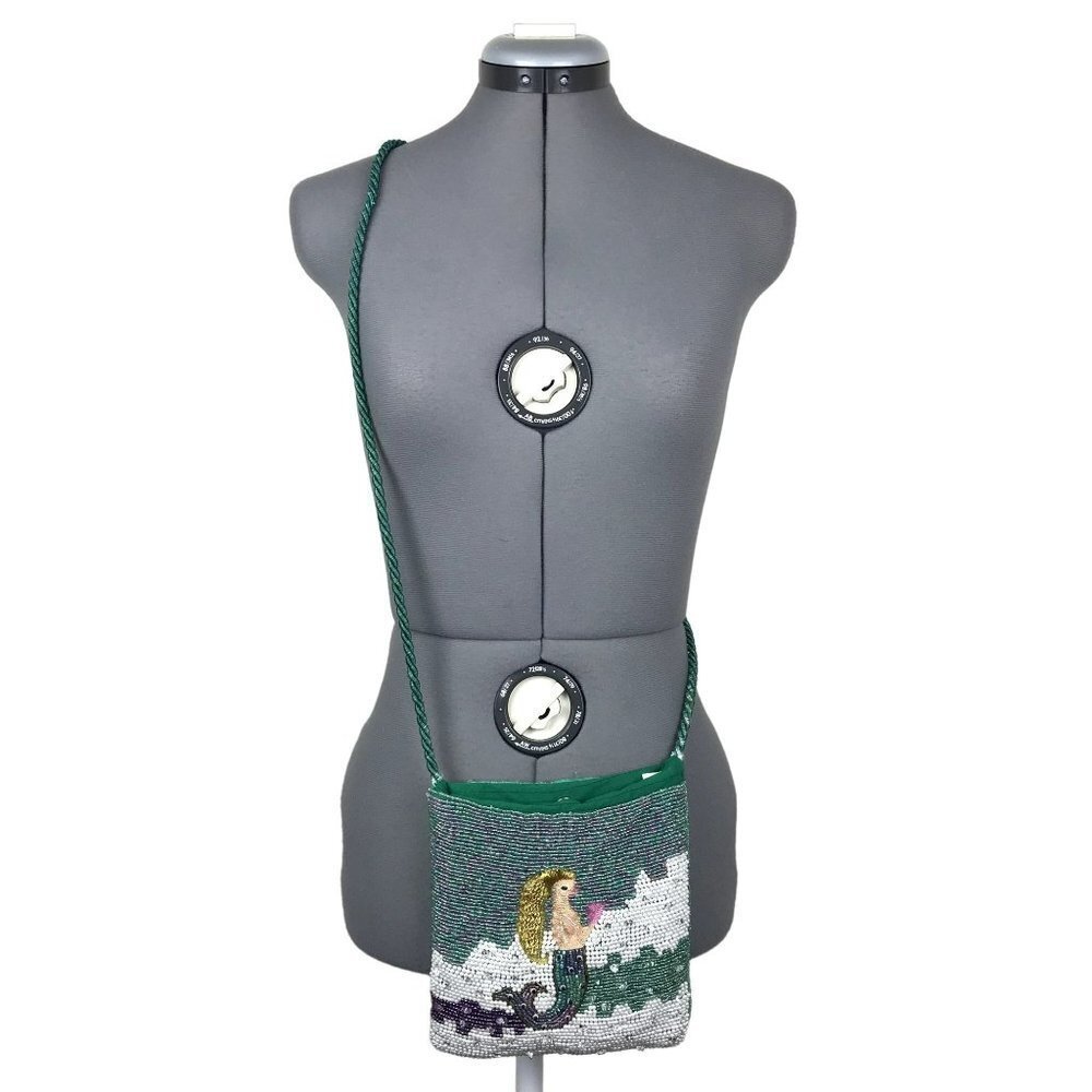 Vintage Purse Mermaid Beaded Small Crossbody Mermaidcore